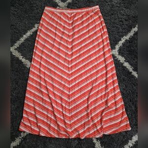 Mix & Co Plus Size Orange & White Striped Elastic Waist Stretch Skirt Size 3X